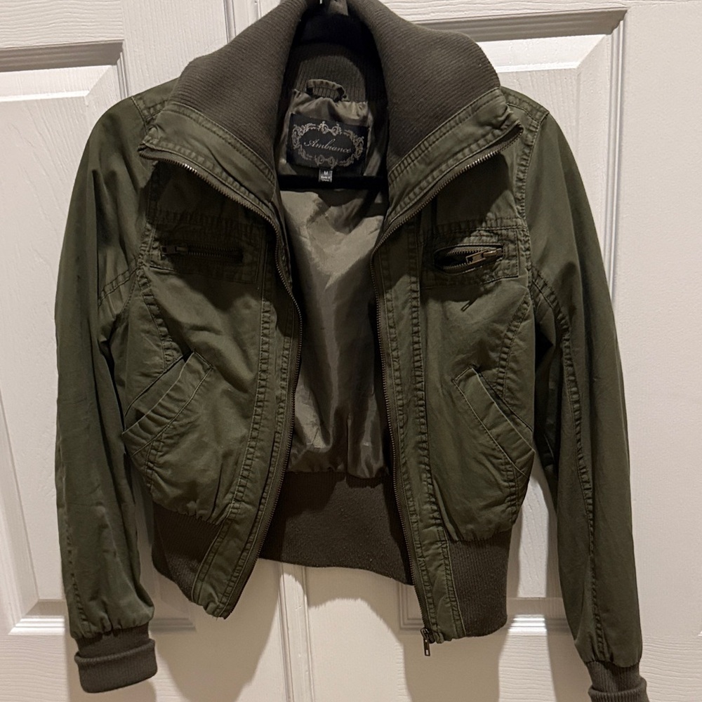Ambiance Khaki Bomber Jacket